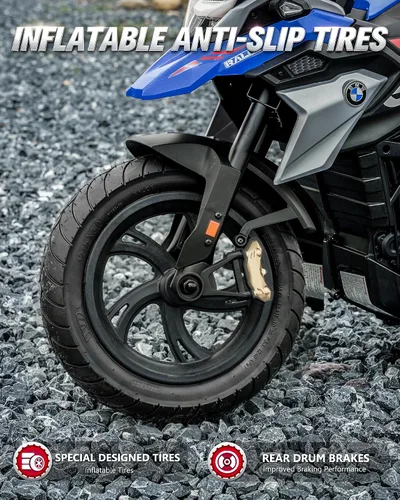 Vista 5 de Motocicleta eléctrica para niños de 24 V con licencia BMW Ride On Azul