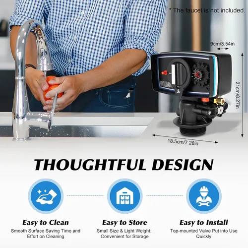 Vista 4 de Válvula de control de suavizante de agua para toda la casa con cabezal de control digital automático de alto rendimiento 5600 Válvula de control