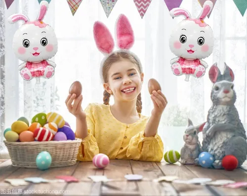 Vista 3 de 4 globos de conejo de Pascua, globos en forma de conejo, globos de aluminio de conejo de Pascua para fiesta temática de conejo de Pascua