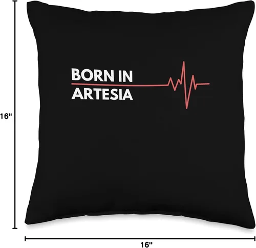 Vista 4 de Made In Artesia New Mexico Co. Inc. Made in Artesia New Mexico City of Birth Birthplace - Almohada de 16 x 16 pulgadas, multicolor
