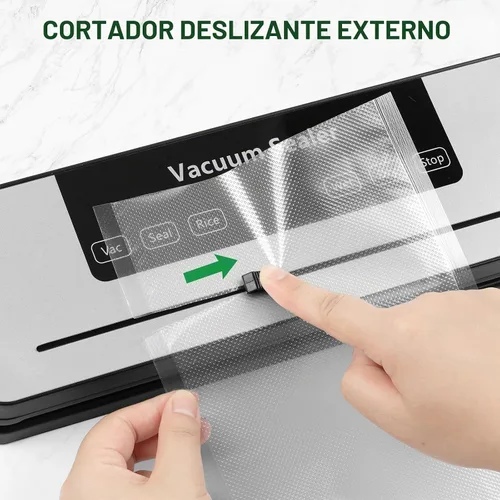 Vista 6 de Máquina selladora al vacío para alimentos, compacta automática con cortador de bolsas