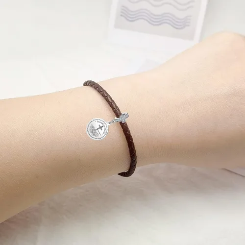 Vista 5 de Dije colgante de versículo bíblico de mano de oración cristiana para pulsera Pandora