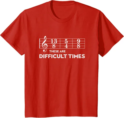 Vista 56 de Musician - Camiseta con texto en inglés "These are Difficult Times", talla S