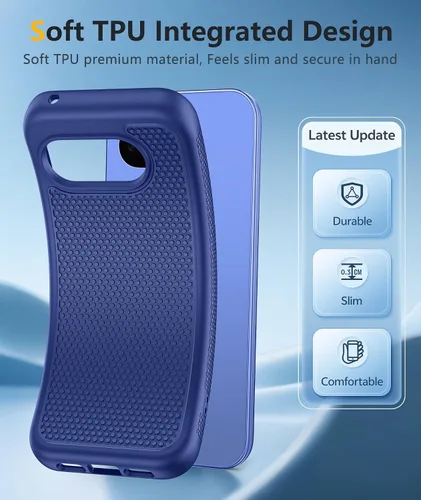 Vista 847 de FNTCASE Funda para iPhone 17 Pro: Fundas delgadas translúcidas de color azul claro compatibles con MagSafe, protección completa de la cámara