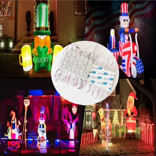 Vista 8 de Erudite Luces de Repuesto DC12V para Inflables 20 Piezas Luces LED Inflables Blancas con Autoadhesivo 3 LED - Inflables Hinchables de Navidad