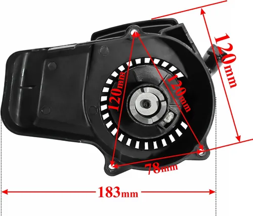 Vista 3 de AXITRON Arrancador de retroceso para 2 tiempos 33cc 47cc 49cc 50cc para Kazuma, Peace, Apollo, SSR Bicicletas Minimotos ATV con engranaje