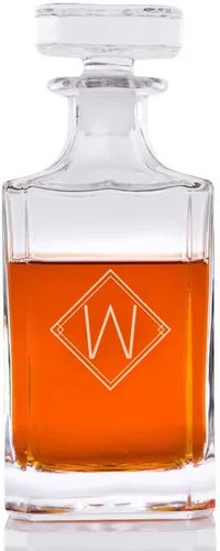 Vista 23 de Art Deco grabado personalizado Classic decantador, A