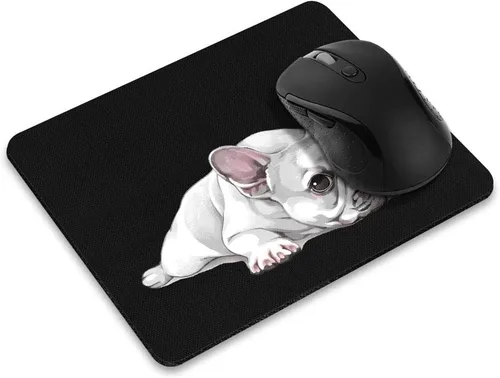 Vista 8 de WIRESTER Alfombrilla de mouse rectangular antideslizante, tapete de mouse rectangular para perro American Pit Bull Terrier acostado y mirando hacia