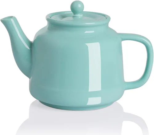 Vista 11 de Sweejar - Tetera de cerámica, tetera de porcelana de 30 onzas con infusor Azul