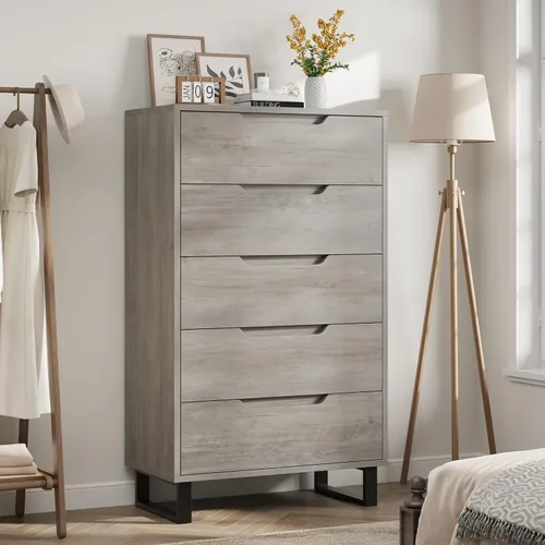 Vista 19 de Garvee 5 cómodas para dormitorio, cajón vertical de 50.5 pulgadas con almacenamiento