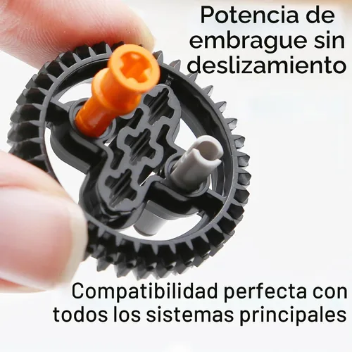Vista 2 de Habow 852pcs Technic-Parts Gears-Axle-Pin-Connector Compatible con Lego-Technic, Ruedas Amortiguadoras, Articulaciones de Marco de Enlace de Cadena