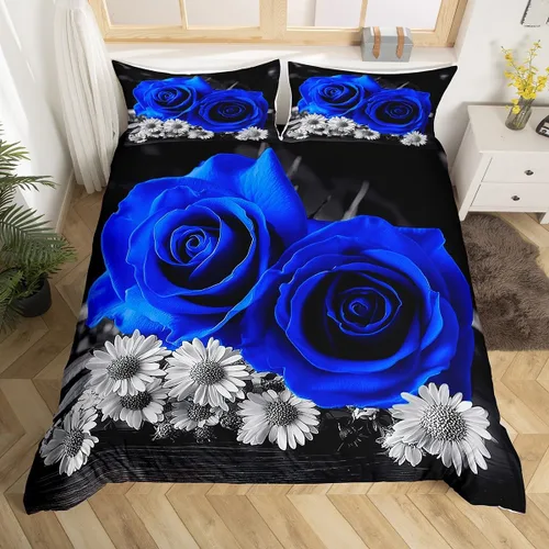 Vista 30 de Juego de ropa de cama Groovy de los años 60 y 70 para niños, funda de edredón retro de flores hippie para niños, adolescentes, vintage, bohemio