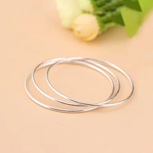 Vista 2 de Pulsera de plata de ley 925 para mujeresniñas, pulseras para mujer, pulseras de plata de ley 925 para mujer, pulseras delicadas
