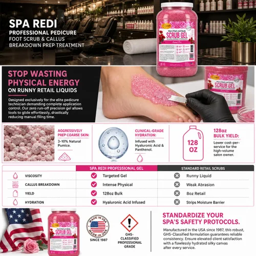Vista 6 de SPA REDI Gel profesional para exfoliar pies, tratamiento de pedicura de doble acción, transformación de la piel de doble acción para pies más suaves