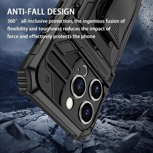 Vista 8 de Funda compatible con Redmi A1, soporte integrado compatible con Redmi A2 a prueba de golpes, funda protectora 2 en 1, color negro