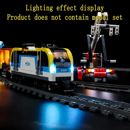 Vista 6 de GEAMENT Kit de luces LED compatible con Lego Freight Train - Juego de iluminación para modelo de construcción City 60336