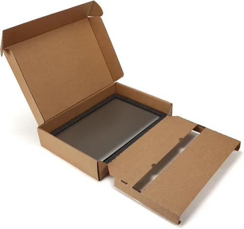 Vista 2 de CRUGLA Paquete de 2 cajas de envío para laptop con espuma acolchada Marrón