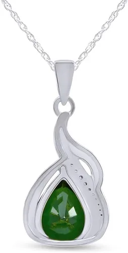 Vista 3 de Jewel Zone US 3.5 quilates de imitación verde esmeralda colgante collar de oro de 14 quilates sobre plata de ley