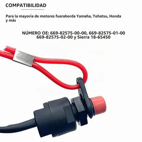 Vista 5 de Interruptor de parada de emergencia de motor de barco Reemplazo de cordón de seguridad para Yamaha Tohatsu Honda - Llave de interruptor de matanza