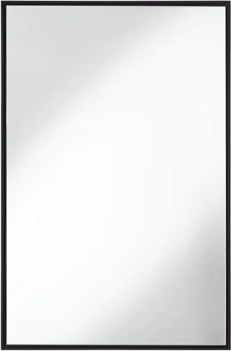 Vista 2 de Uttermost Andrew - Espejo de pared rectangular decorativo para tocador, moderno, marco de metal, ultra delgado, cristal flotante de 24 pulgadas