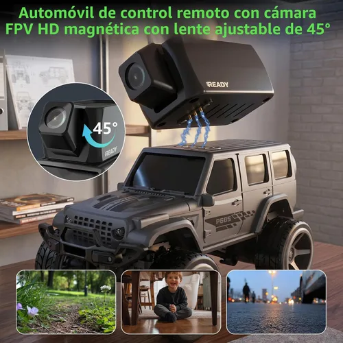 Vista 2 de 1/64 FPV Mini RC Car Truck Camera Toys with LCD Screen for Kids Adults Gift Dark Gray