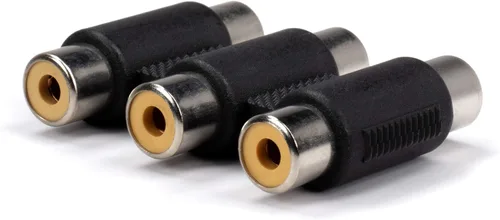 Vista 2 de THE CIMPLE CO Acopladores RCA triples – Conectores de barril hembra a hembra para adaptar y extender cables A/V – Uniones de cables RCA de 3 vías