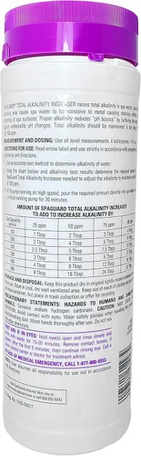 Vista 3 de SpaGuard - Aumentador de la alcalinidad total (2 libras) Evita el rebote del pH, equilibrador de agua probado para piscinas, adecuado para spas