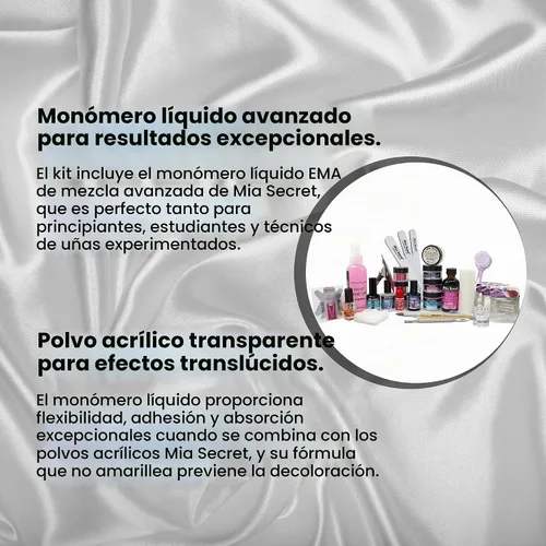 Vista 3 de Mia Secret Kit profesional de uñas académicas para acrílico, Formagel, Gelux y gel de inmersión para principiantes, estudiantes (Kit-A08)