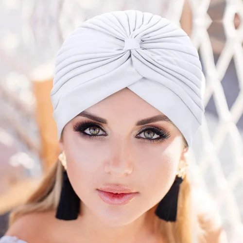 Vista 6 de 6 turbantes para mujer suave turbante plisado