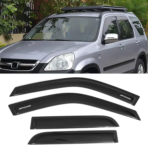 Vista 2 de EVPROXP - Visera de ventana compatible con CRV 2002-2006, deflector de ventilación de ventana lateral, teñido ahumado oscuro, estilo cinta JDM, 02