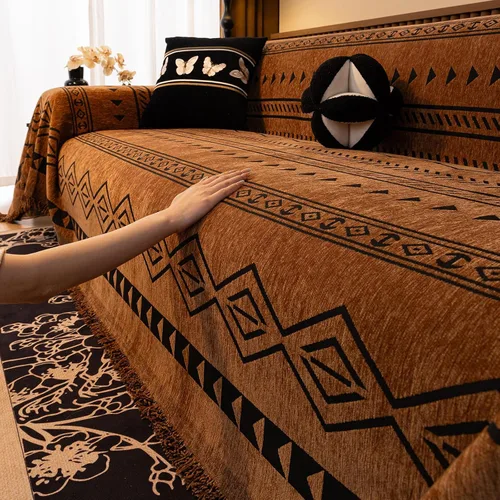 Vista 66 de ROOMLIFE Manta de sofá estilo azteca boho para sillones de 2/3 cojines, fundas de sofá lavables y antideslizantes aptas para mascotas, protector