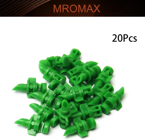 Vista 4 de MroMax 20 piezas de 180 grados micropulverizador automatizador boquilla de rociador hidropónico aeropónico ventilador jet para jardín en miniatura