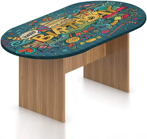 Vista 20 de XISUNYA Mantel ovalado ajustable para patio, decoración de cumpleaños, de poliéster, con bordes elásticos, diseño de búhos de dibujos animados