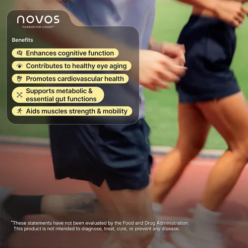 Vista 6 de Novos Boost + Vital Cellular Vitality Stack - Cápsulas NMN y masticables nutricionales para energía celular, cerebro, corazón e intestino Dúo