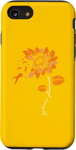 Vista 18 de iPhone 16 Leukemia Blood Cancer Awareness Orange Ribbon Sunflower Case
