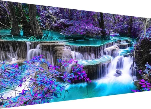 Vista 10 de Kits de pintura de diamante 5D DIY para adultos con bordado de delfín, perforación completa redonda de gran tamaño (31.5x11.8 pulgadas) Arte