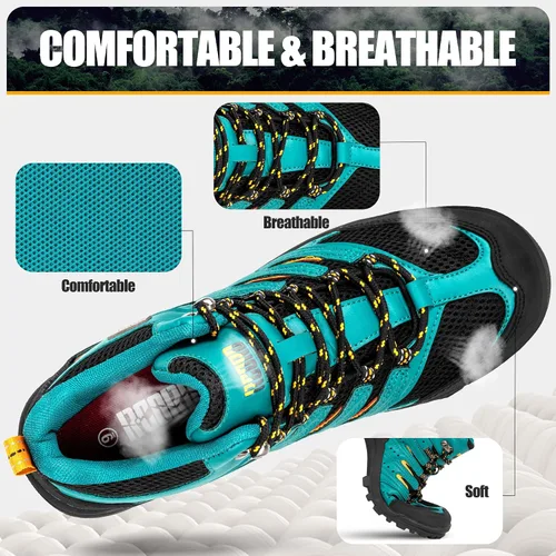 Vista 4 de R CORD Hiking Shoes Women Waterproof Shoes for Women Comfortable Lightweight Non-Slip Women's Hiking Shoes Walking Trekking Camping Tennis