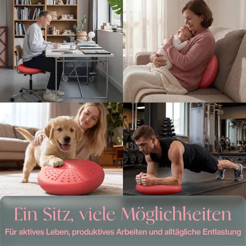 Vista 4 de Cojín Tambaleante Tumaz - Asiento Móvil para Mejorar la Postura al Sentarse y Mantenerse Concentrado para Niños con Necesidades Sensoriales, Disco