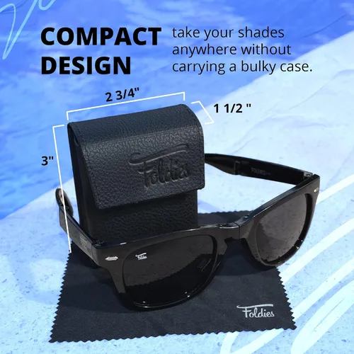 Vista 6 de Foldies Classic - lentes de sol polarizados y plegables con gamuza de limpieza y funda de piel