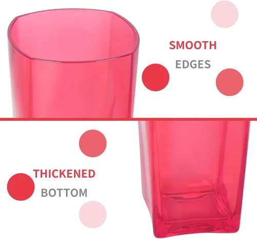 Vista 5 de Top-spring Juego de Vasos de Plástico para Beber - Vasos de Plástico de 12 oz Vasos de Agua Reutilizables Juego para Beber de 6 - Vasos Tipo Tumbler