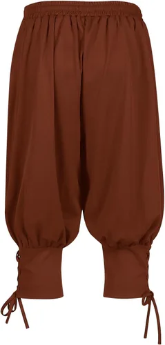 Vista 3 de Pantalones de pirata para hombre, medieval, renacentista, vikingo, con cordones, pantalones de cosplay, pantalones cortos de disfraz de cincha