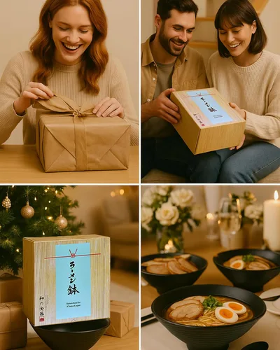 Vista 5 de APEX S.K. 4 juegos (12 piezas) de 57 onzas grandes de fideos japoneses para sopa de fideos de ramen japonés de melamina con cuchara a juego