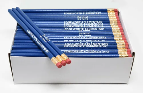 Vista 27 de Pencil Guy Lápices redondos impresos personalizados promocionales.-500 por caja Rosado