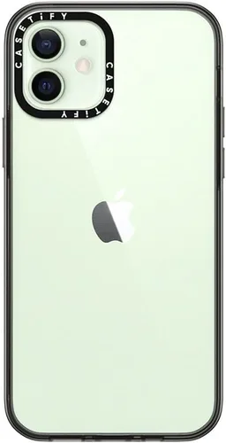 Vista 6 de CASETiFY Funda compacta para iPhone 12 [2 veces probada contra caídas de grado militar / protección contra caídas de 4 pies] - Negro transparente