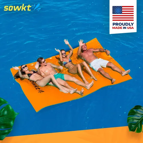 Vista 6 de Alfombrilla flotante Lily Pad premium fabricada en Estados Unidos (9x6, 12x6 y 18x6 pies) para lagos y piscinas - Ideal para el lago, piscina, barco