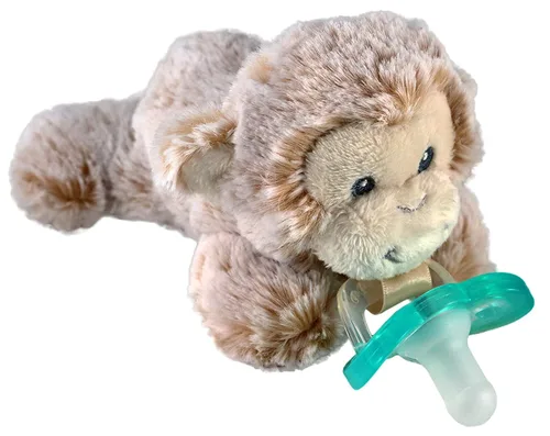 Vista 13 de RaZbaby Bear RaZbuddy - Portachupetes de Peluche para Recién Nacidos en Adelante, Hecho en EE.UU., Chupete Ortodóntico Desmontable JollyPop