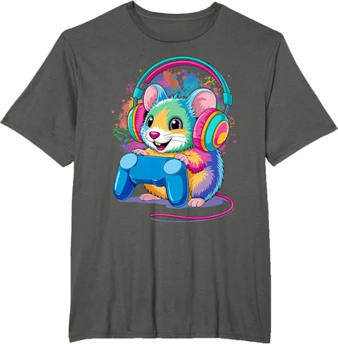 Vista 5 de Mouse Gaming Animal Video Games Funny T-Shirt