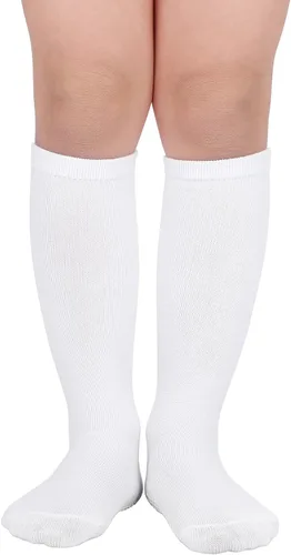 Vista 2 de Zando Calcetines de fútbol para niños, calentadores de piernas, calcetines largos con volantes, calcetines para bebés recién nacidos, calcetines