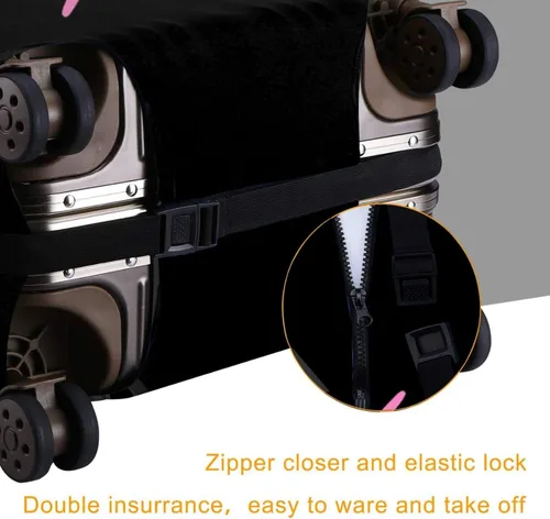 Vista 4 de ISUNIET Funda protectora para maleta, maleta de viaje, funda protectora para maletero de 18 a 32 pulgadas, protector de maleta para mujeres y niñas