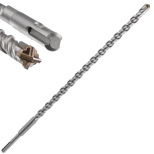Vista 19 de Wensilon Broca para hormigón, 1 unidad, 1 pulgada x 10 "-8 pulgadas, material de carburo de doble rosca de tipo cruzado, adecuado para hormigón
